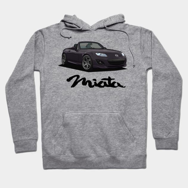 Mazda MX-5 Miata NC - NC2 Radiant Ebony Purple Hoodie by Woreth